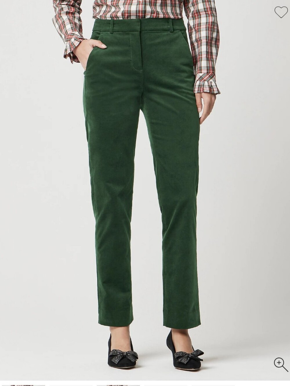 J Crew Velvet Kallie pant BU803 Size 8 Green NEW!